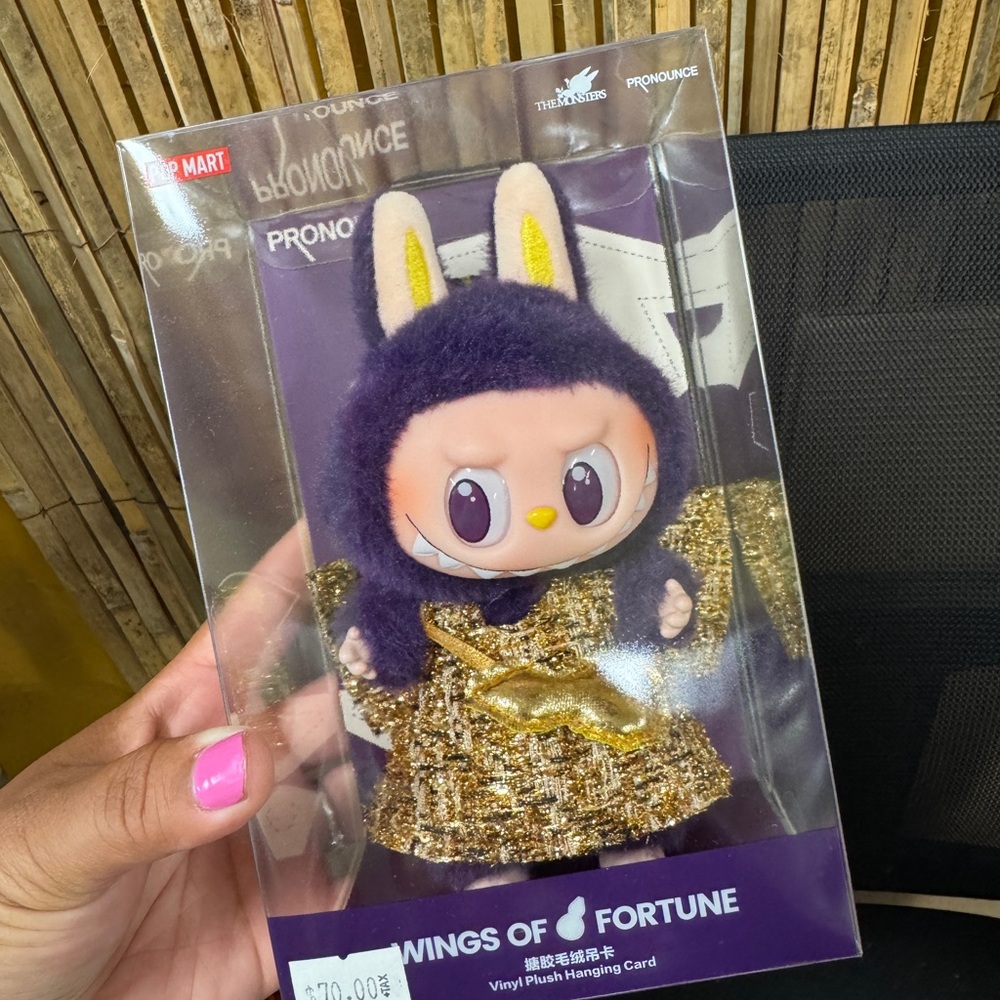 Popmart Pronounce Wings of Fortune Plush Hanging Card